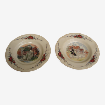 Lot 2 assiettes en céramique Obernai