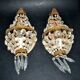 Pair of vintage lamps: wall lights with gold trim and cut crystal.