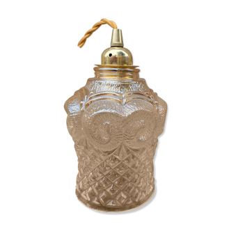 Moulded glass globe walking lamp