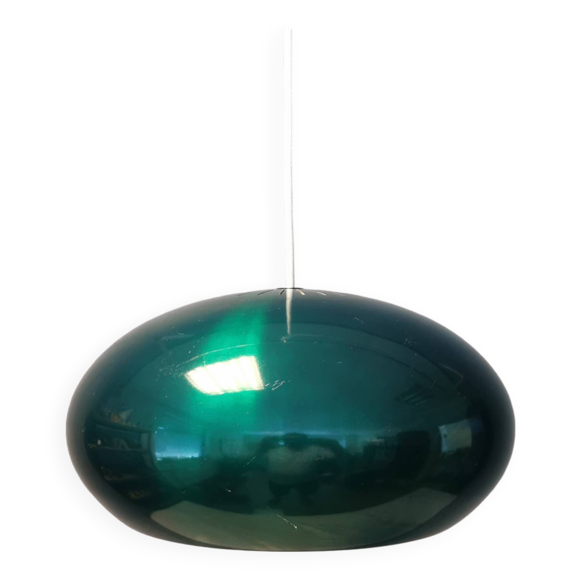 Top-class design lamp Model Medio in metal green colour (original) 1966. Jo Hammerborg Denmark