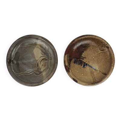 deux petits plats en grès par Heraud et la Poterie de Sancerre