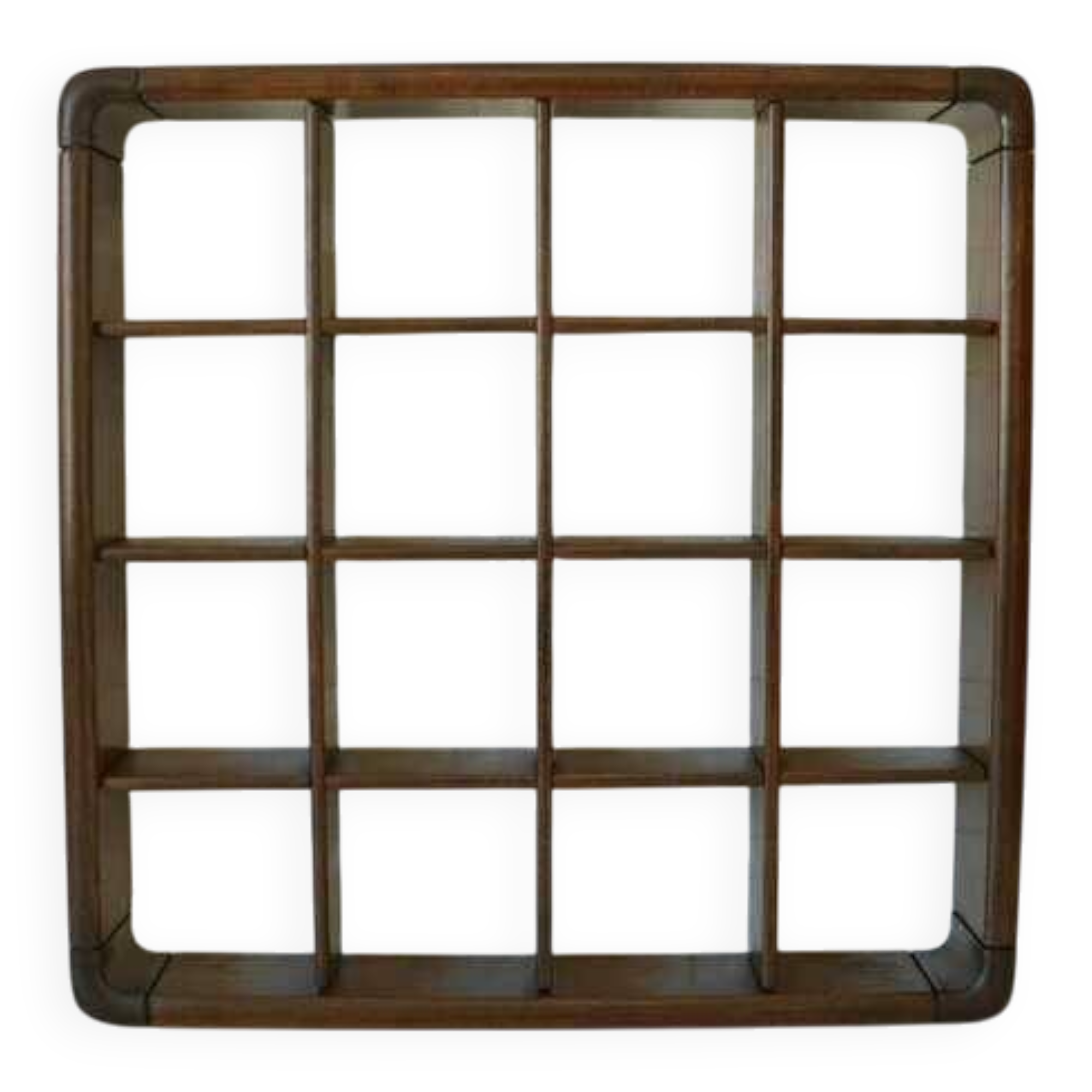 Vintage wooden wall knick knack shelf / shadow box / Gianfranco Frattini