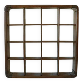 Vintage wooden wall knick knack shelf / shadow box / Gianfranco Frattini