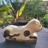 Cizhou style ceramic neck rest cat