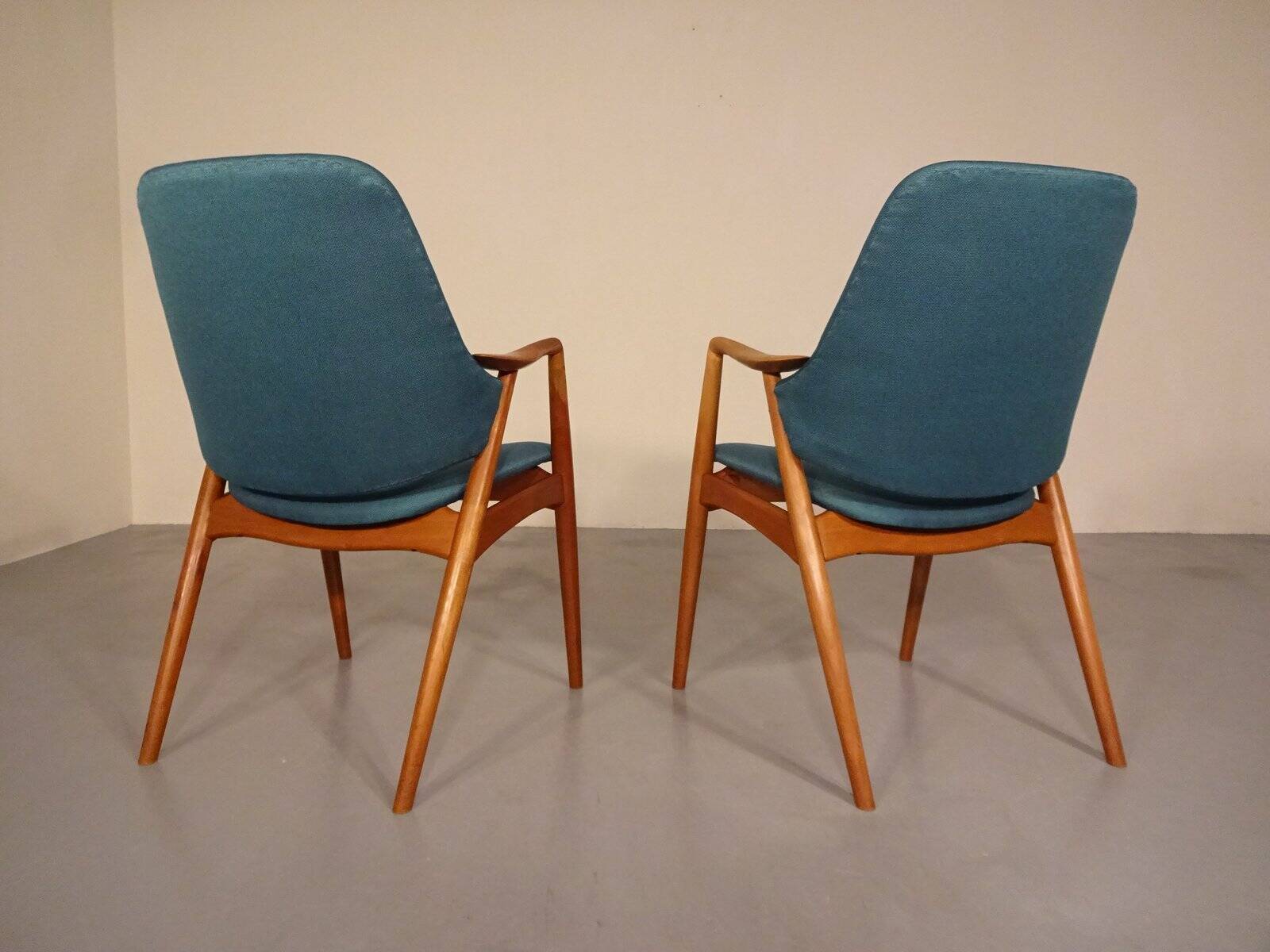 Set of Danish Beech Armchairs, 1960s