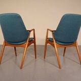 Set of Danish Beech Armchairs, 1960s