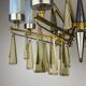 Large mid-century Italian sculptural chandelier in brass and glass, Italy, 1950s