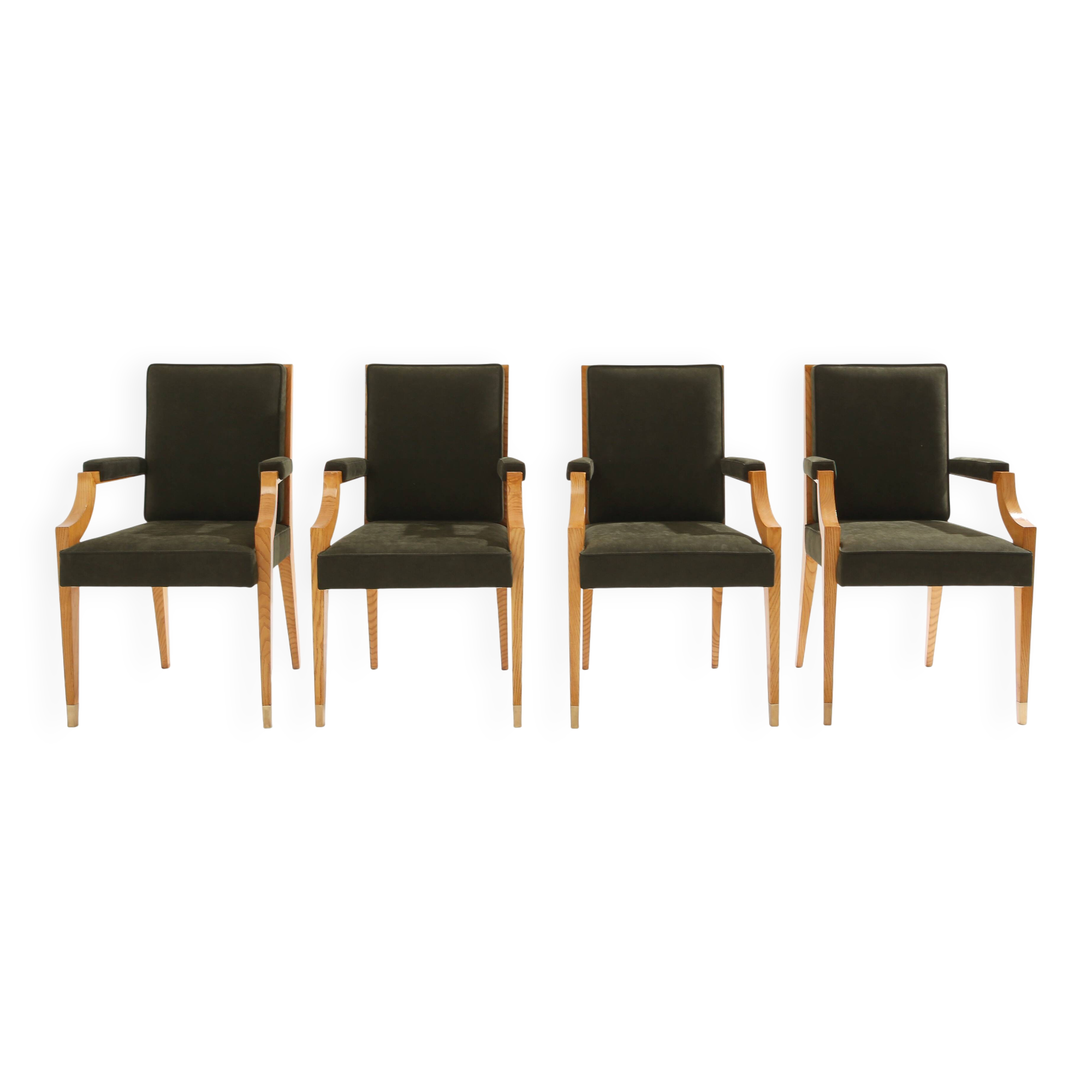 Set de fauteuils en frêne Néoclassiques d’André Arbus 1940