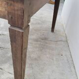 Old rustic farm table in solid oak 19th - 1m12