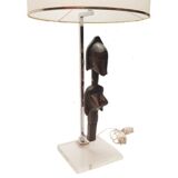 70s lamp decorated with an African statuette