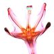 Coupe "Starfish" de Murano – Rose Fuchsia & Ambre – Circa 1960