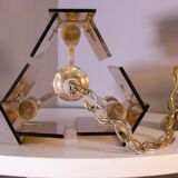 Orange glass lamps, six bulbs each