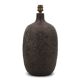 Brown chamotte ceramic lamp base, signed, Scandinavian style.