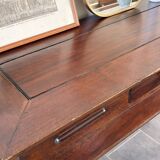 Solid wood console in colonial style – curved legs – drawer – 100x40x81cm