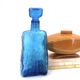 Empoli Italian carafe in blue glass, 1960s