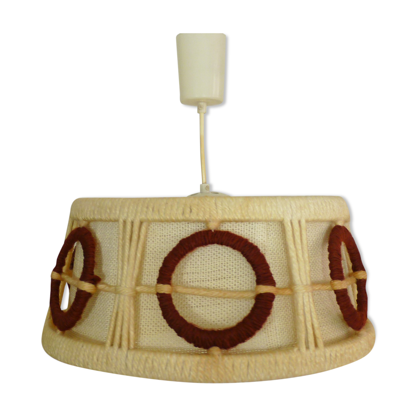 Scandinavian GDR wool en wooden hanging