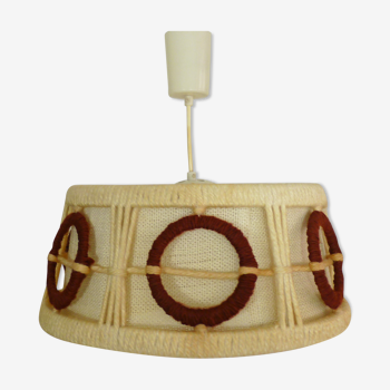 Scandinavian GDR wool en wooden hanging