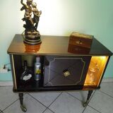 Meuble bar lumineux, corpus en bois laqué 1960/1970