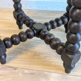 Antique side table with turned legs in solid wood, Louis XIII style