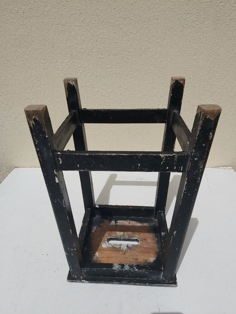 Pair stool painted wood workshop