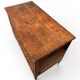 Louis XVI commode with marquetry featuring a design of precious wood cubes, 18th century.