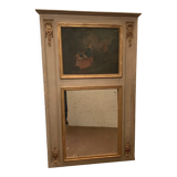 Louis XVI style Trumeau in patinated and gilded wood