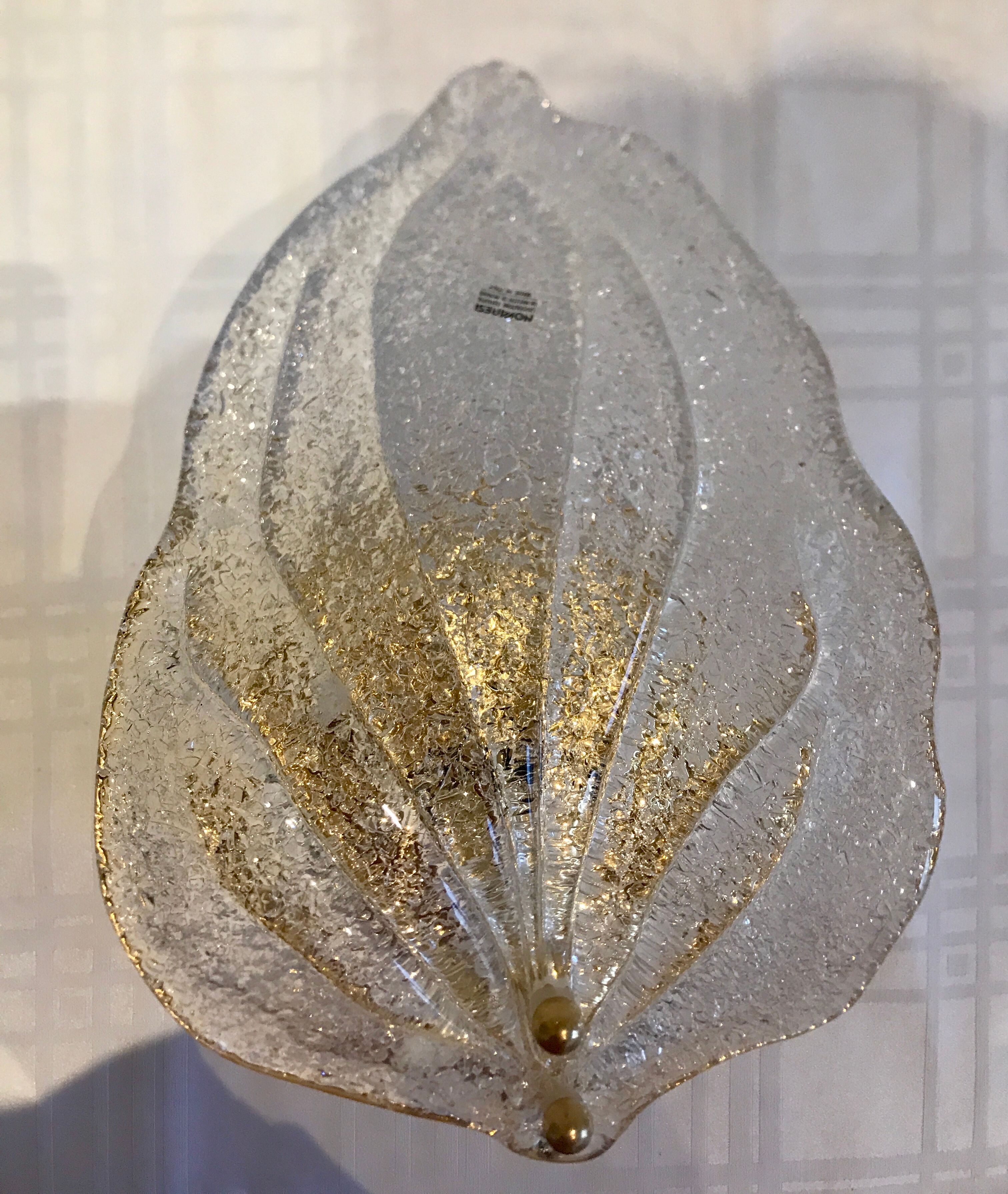 Pair of wall lamps Murano glass sheet