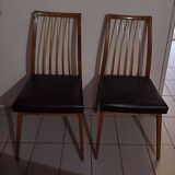 Designer chairs wood and imitation leather