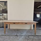 Old rustic farmhouse store table 2 drawers -2m22