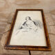 Portrait 19th young woman romantic marquetry frame