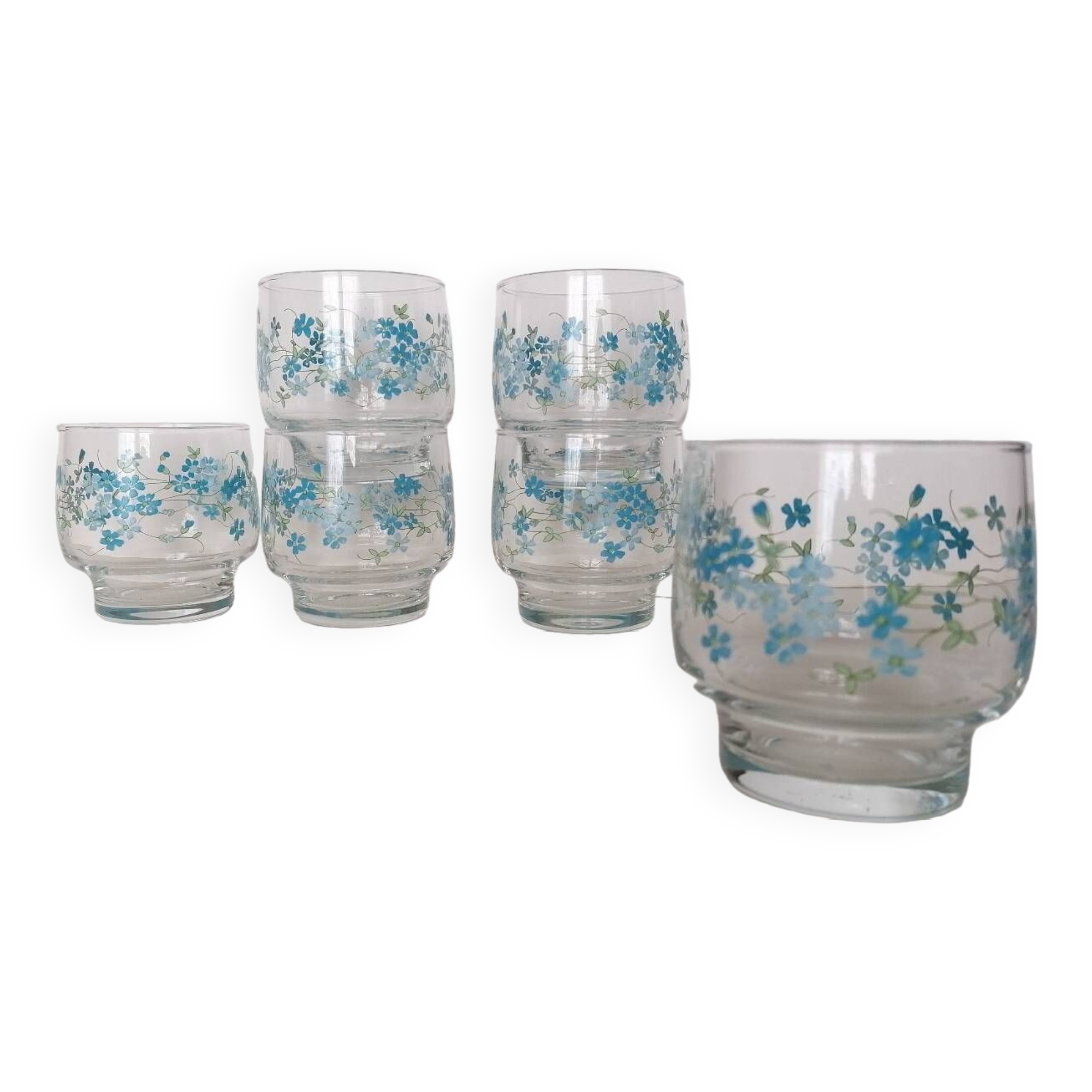 6 forget-me-not glasses