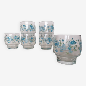 6 forget-me-not glasses