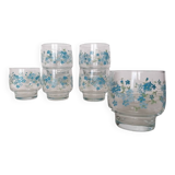 6 forget-me-not glasses