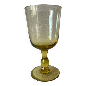 Large crystal uraline stemmed glass