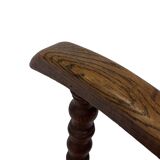 Fauteuil Art Déco en chêne tressé, design minimaliste.