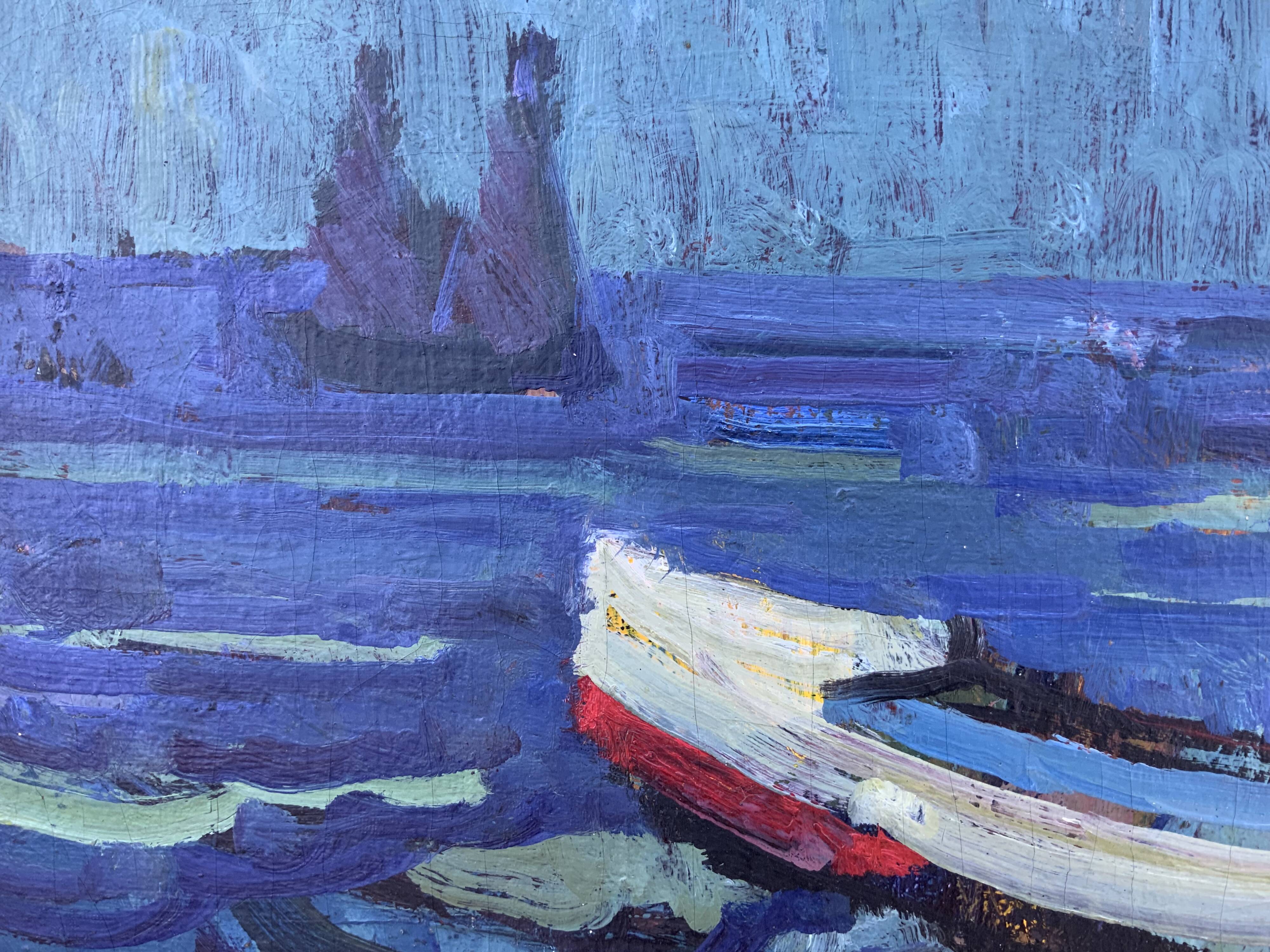 Vintage Modernists Oil Painting Abstract Landscape Gerhard Larsson 1960