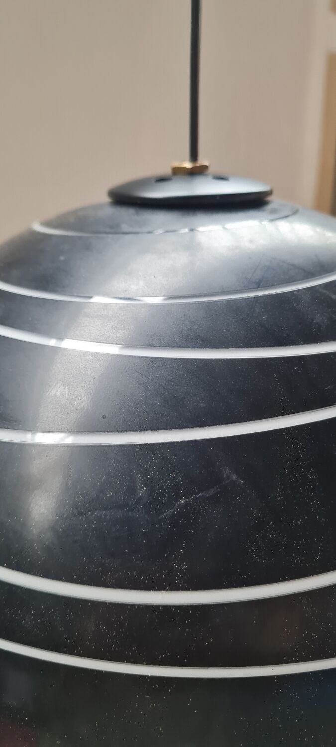 Italian black opaline pendant light 1970