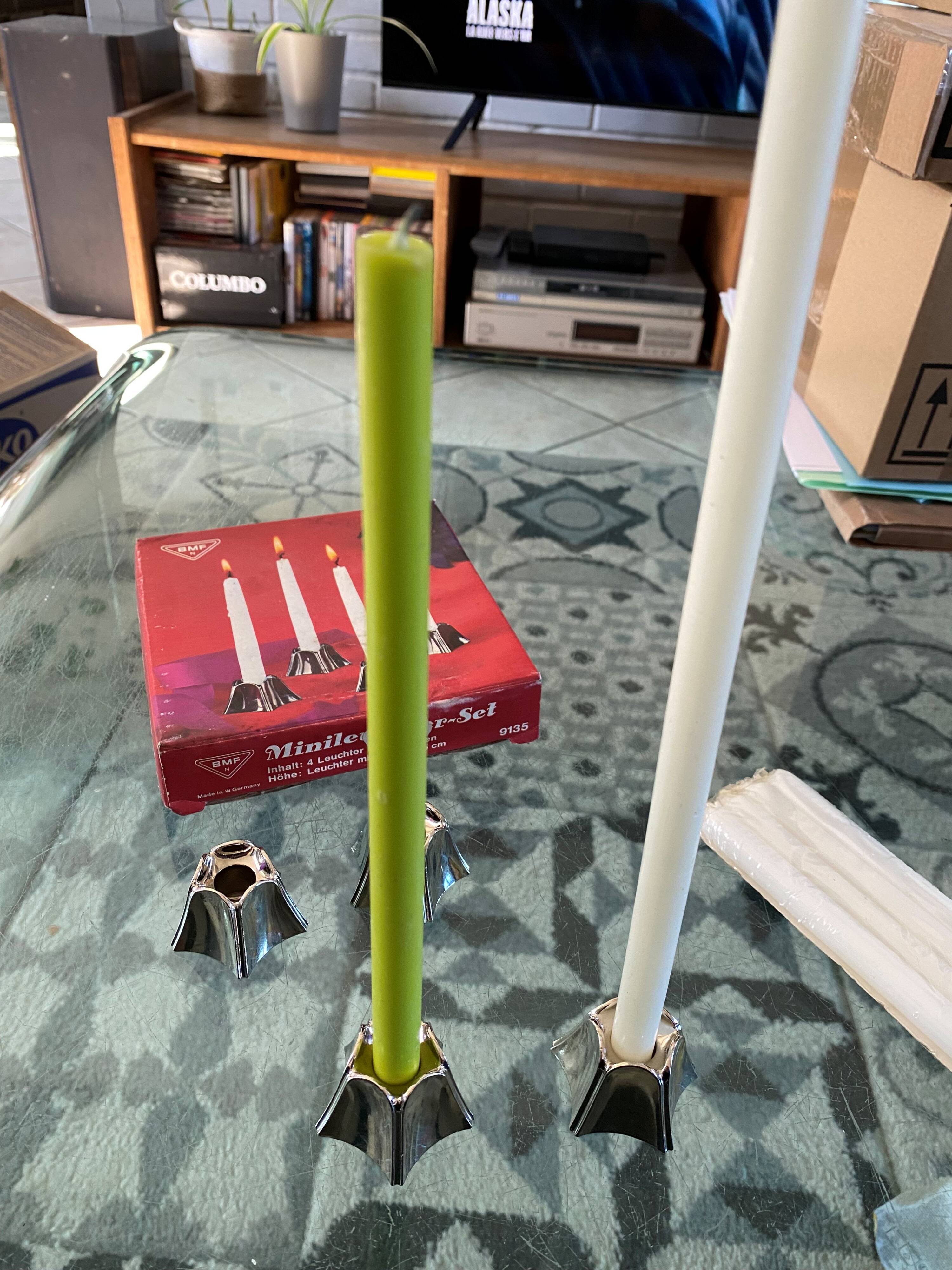 Set of 4 Minileuchter candlesticks BMF style Nagel vintage 1970