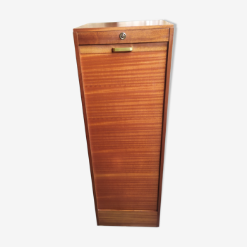 Wooden curtain filing cabinet, good general condition some traces of wear.