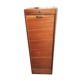 Wooden curtain filing cabinet, good general condition some traces of wear.