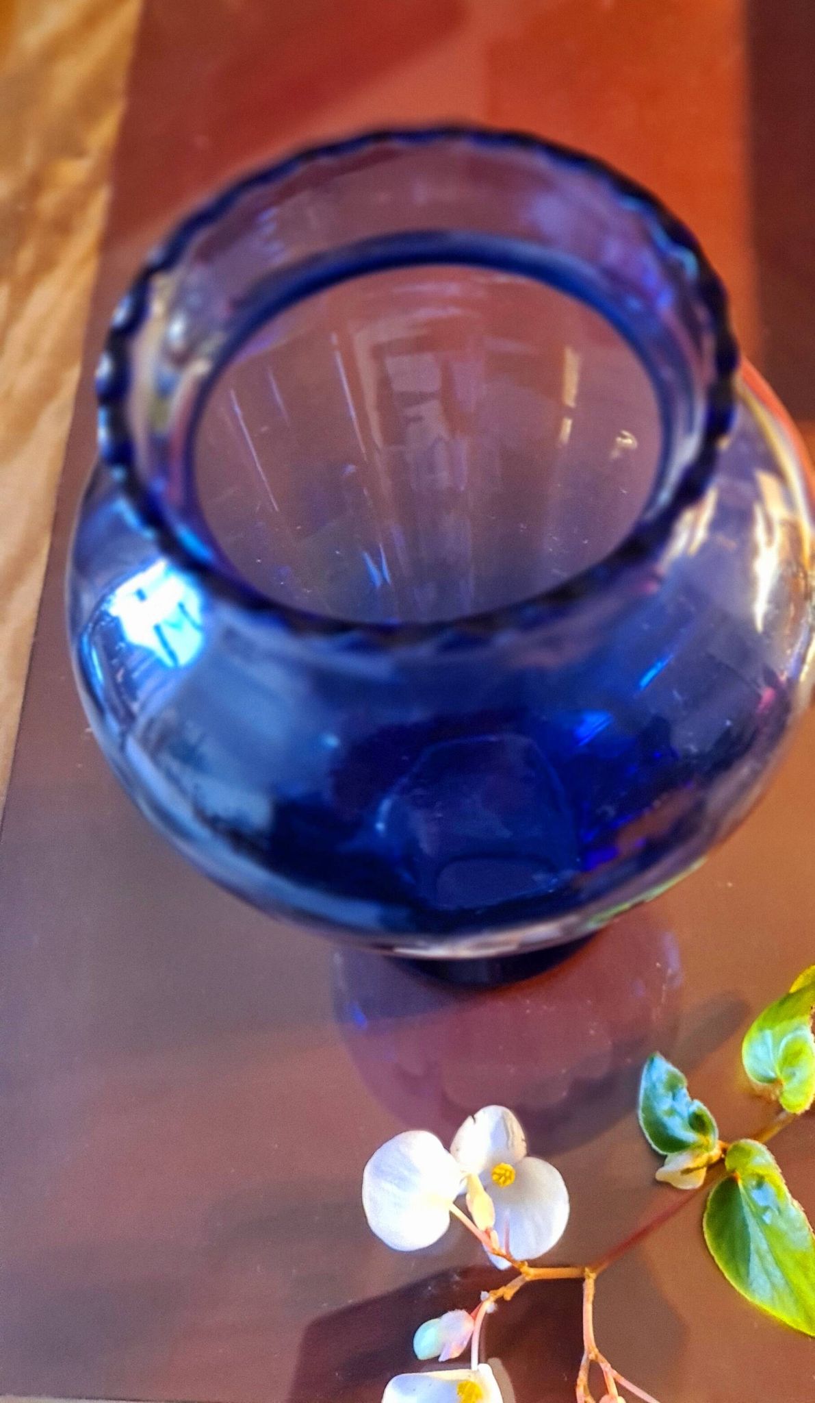 Large blue vase