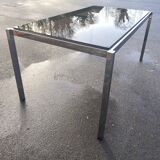 Dining table in unemployment and smoked glass 70'