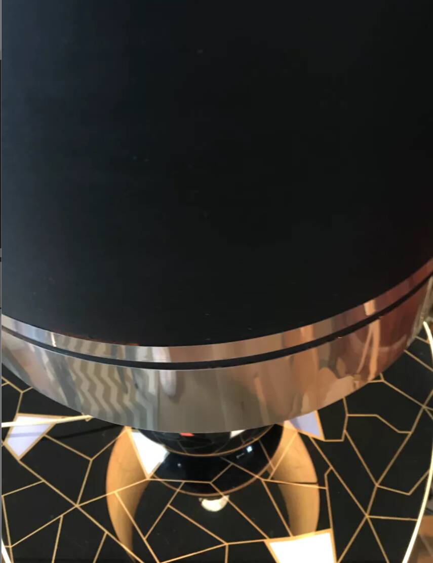 Space lamp, eglomisé glass, Italy, 1970.