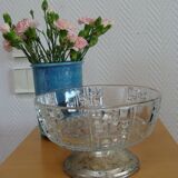 Art Deco crystal and metal fruit bowl