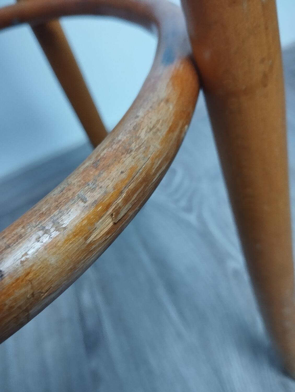 High stool with cane seat