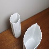 Pair of white porcelain vases by Manfred Frey for Kaiser, Germany