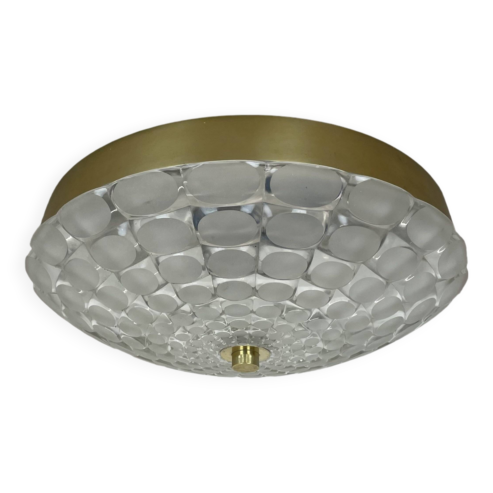 Glass flushmount wall light  peill and putzler lights attrib., germany, 1970s