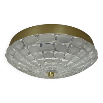 Glass flushmount wall light  peill and putzler lights attrib., germany, 1970s
