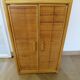 Vintage Library - 2 drawers - Woven rattan cupboard - 1980s - natural