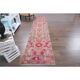 1970s Turkish Hand-Knotted Wool Cotton Pink Runner 78x367